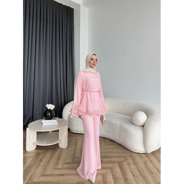 Hew - Eldar Şifon Takım - Pembe - BAYRAMDAN SONRA 10-15 İŞ GÜNÜ İÇİNDE GELİCEKTİR