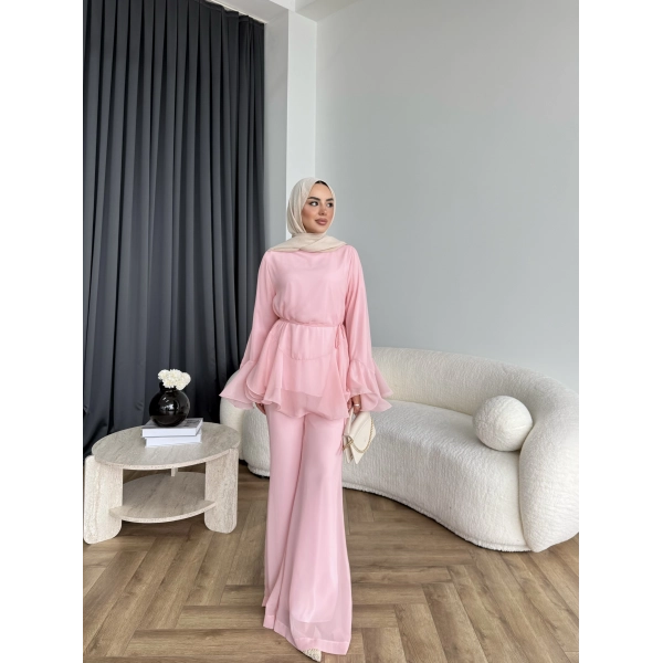 Hew - Eldar Şifon Takım - Pembe - BAYRAMDAN SONRA 10-15 İŞ GÜNÜ İÇİNDE GELİCEKTİR