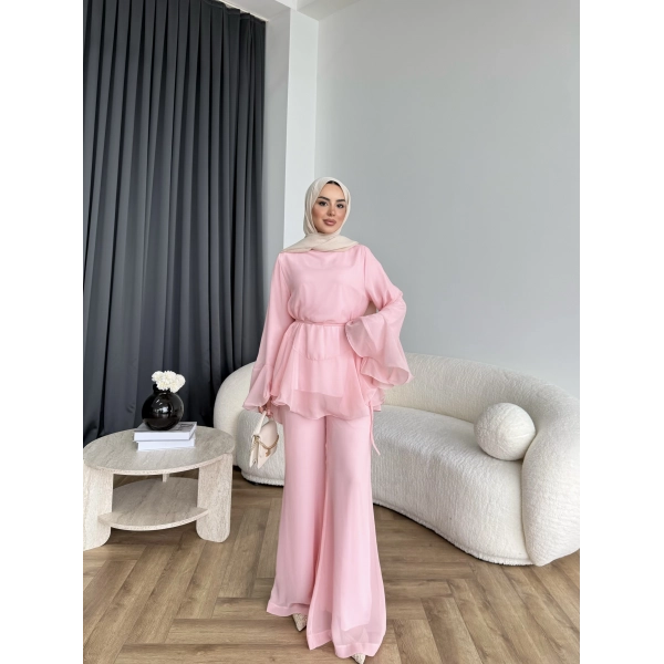 Hew - Eldar Şifon Takım - Pembe - BAYRAMDAN SONRA 10-15 İŞ GÜNÜ İÇİNDE GELİCEKTİR