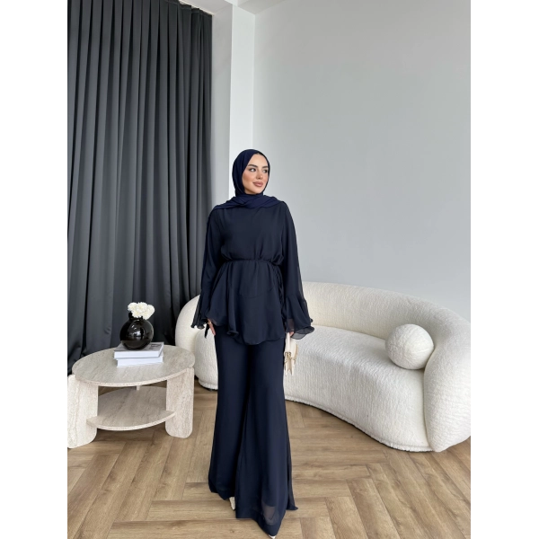 Hew - Eldar Şifon Takım - Lacivert - BAYRAMDAN SONRA 10-15 İŞ GÜNÜ İÇİNDE GELİCEKTİR