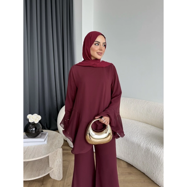 Hew - Eldar Şifon Takım - Bordo - BAYRAMDAN SONRA 10-15 İŞ GÜNÜ İÇİNDE GELİCEKTİR