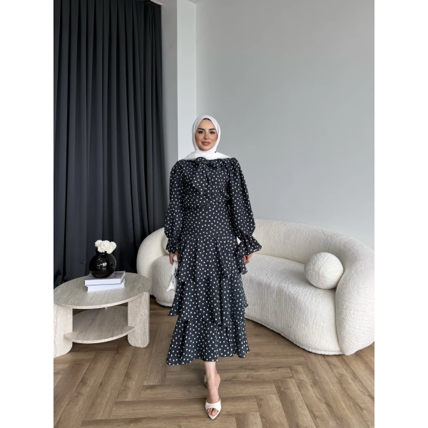 Tb - Ponpon Kat Kat Etekli Takım - Siyah