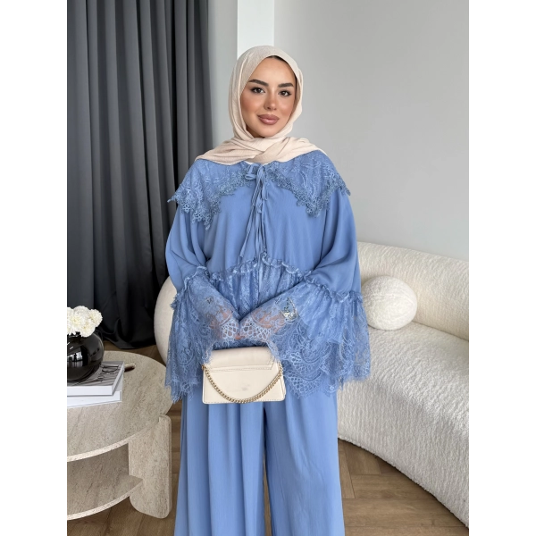Ng - Julen Dantel Detay Takım - Mavi