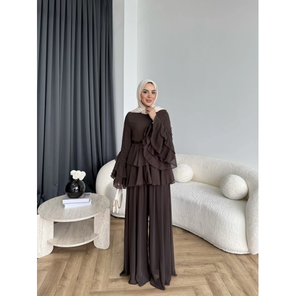 Ng - Lisany Şifon Takım - Kahve