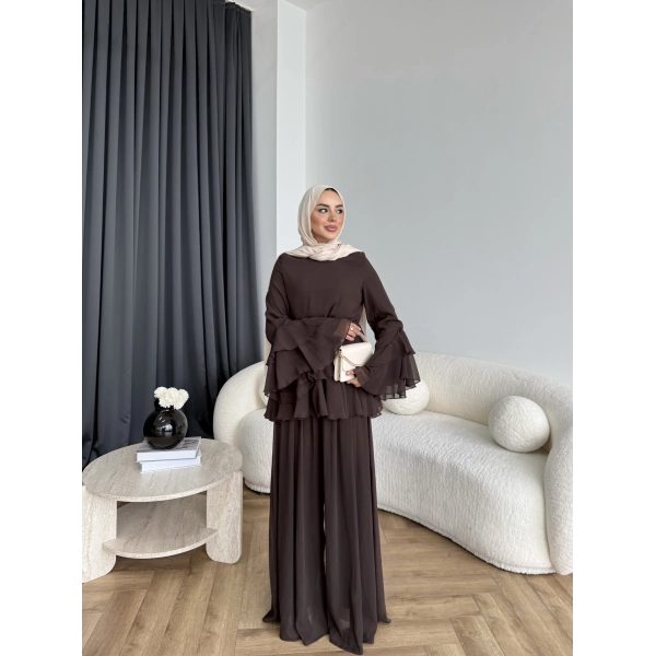 Ng - Lisany Şifon Takım - Kahve