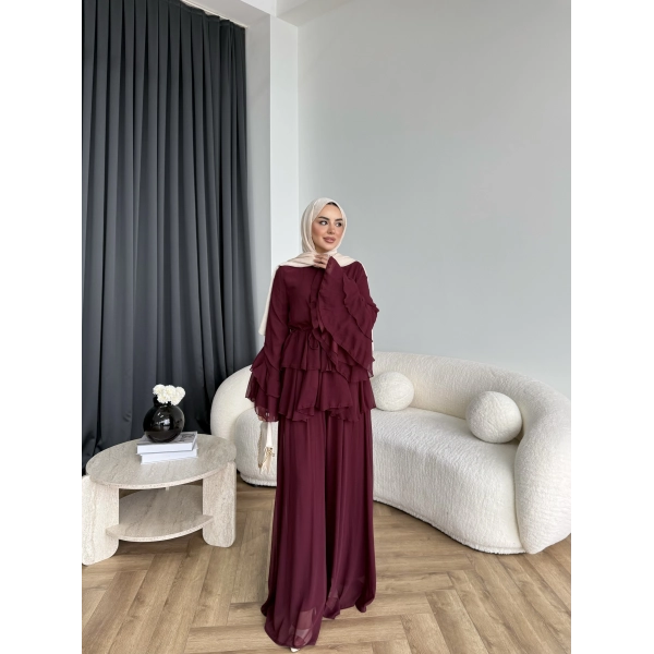 Ng - Lisany Şifon Takım - Bordo