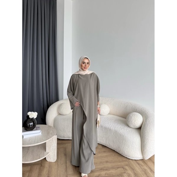 Bel - Tayla Asimetrik Şallı Takım - Yeşil