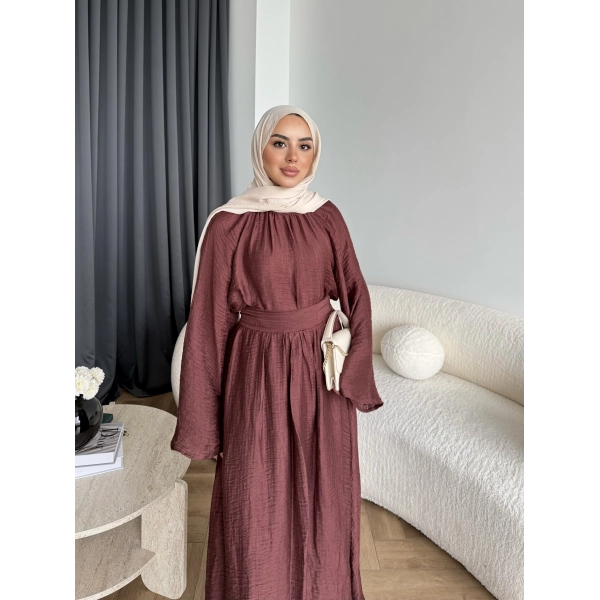 Tb - Gezce Kat Kat Etekli Takım - Bordo