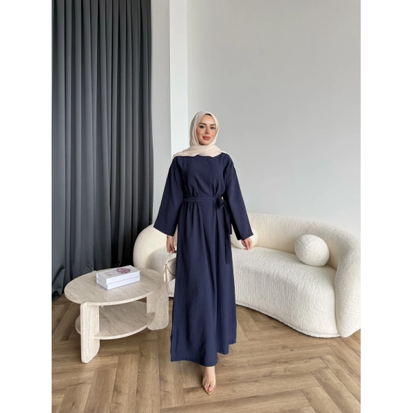 Adeny Krep Kumaş Elbise - Lacivert