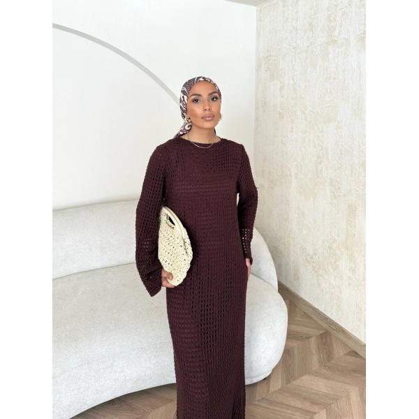 Ajur Elbise - Bordo