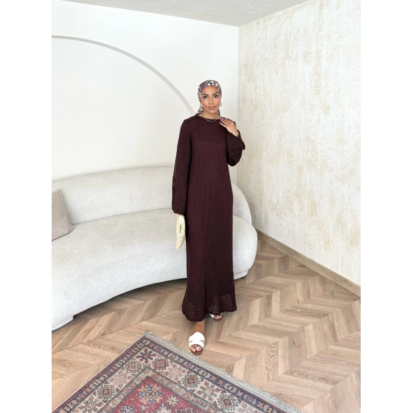 Ajur Elbise - Bordo