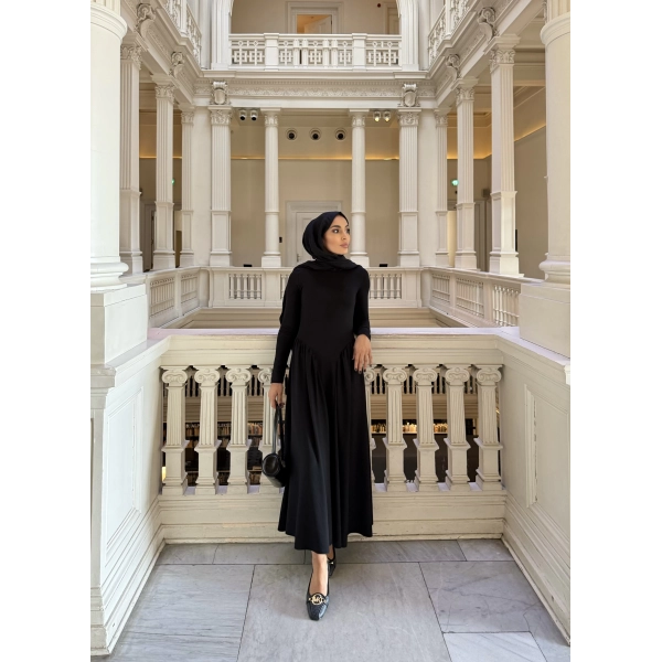 Alien Penye Elbise - Siyah