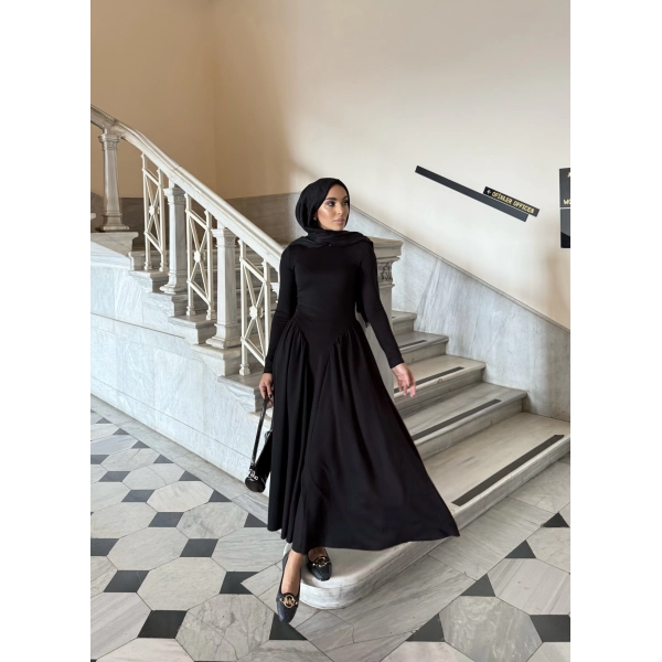 Alien Penye Elbise - Siyah