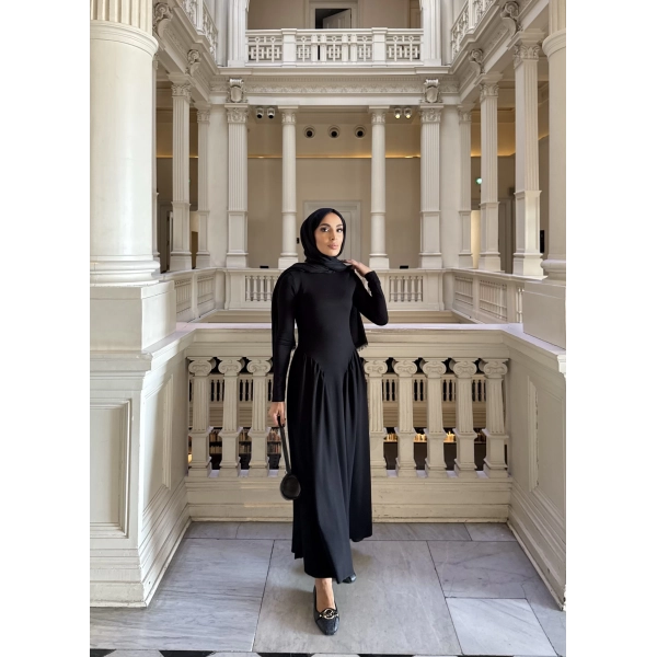 Alien Penye Elbise - Siyah