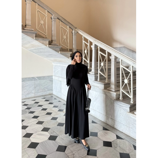 Alien Penye Elbise - Siyah