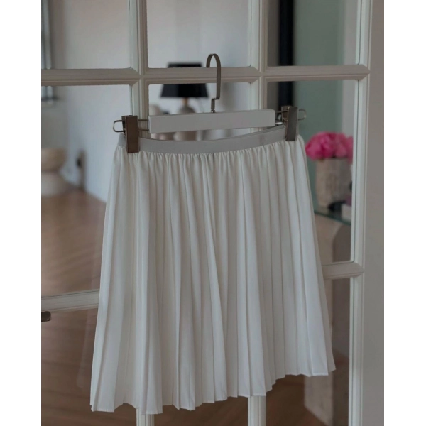 Alt Kısmı Fırfırlı Beli Lastikli İçlik - Beyaz