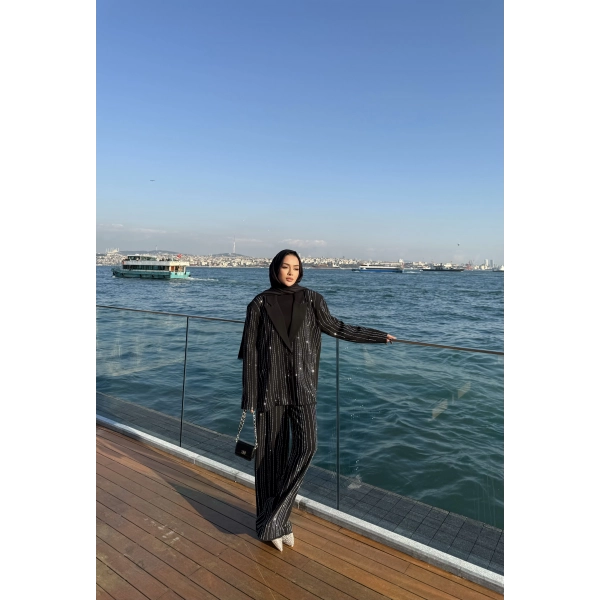 Asil Pırlanta Ceketli Takım - Siyah