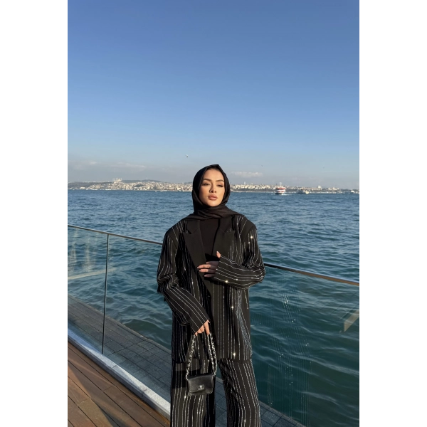 Asil Pırlanta Ceketli Takım - Siyah