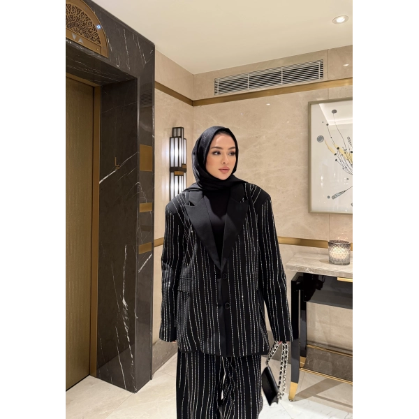 Asil Pırlanta Ceketli Takım - Siyah