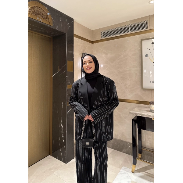 Asil Pırlanta Ceketli Takım - Siyah