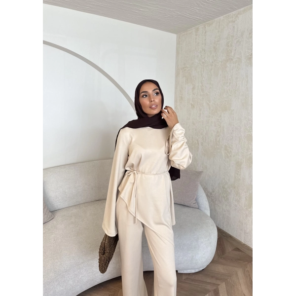 Bedal Asimetrik Modal Takım - Bej