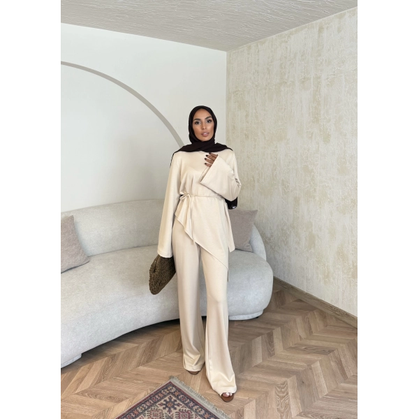 Bedal Asimetrik Modal Takım - Bej