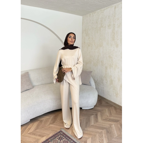 Bedal Asimetrik Modal Takım - Bej