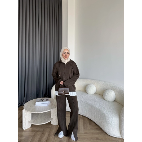 Berlin Triko Takım - Kahve