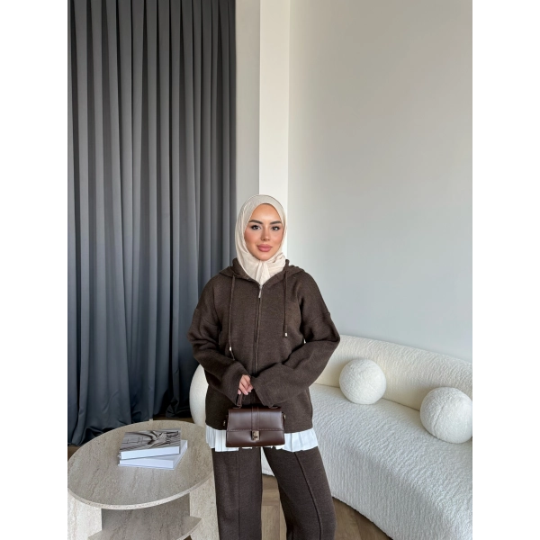 Berlin Triko Takım - Kahve