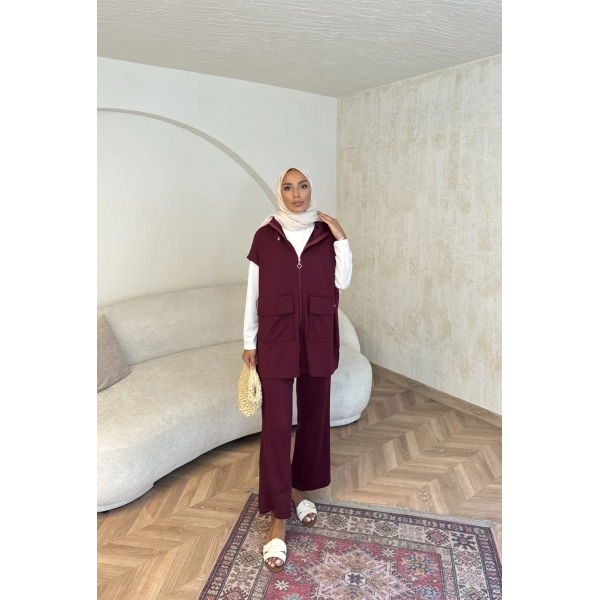 Bluen Yelekli Takım - Bordo