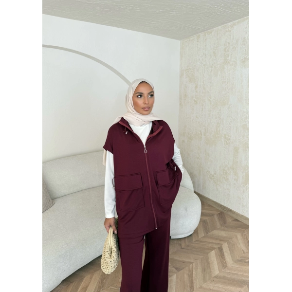 Bluen Yelekli Takım - Bordo