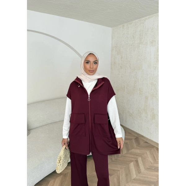 Bluen Yelekli Takım - Bordo