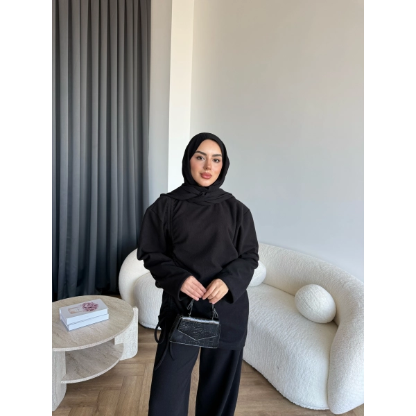 Btç-Özdet Yan Büzgülü Takım - Siyah