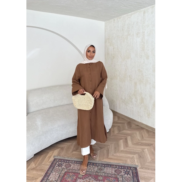 Bulster Müslin Gömlek - Kahve