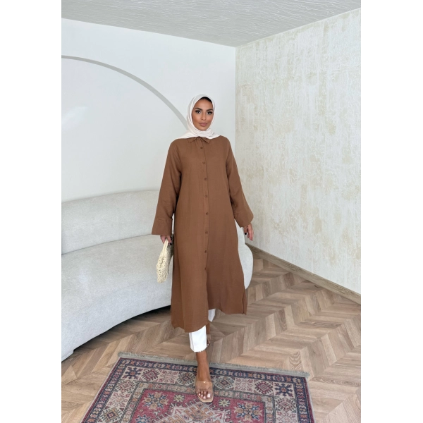 Bulster Müslin Gömlek - Kahve