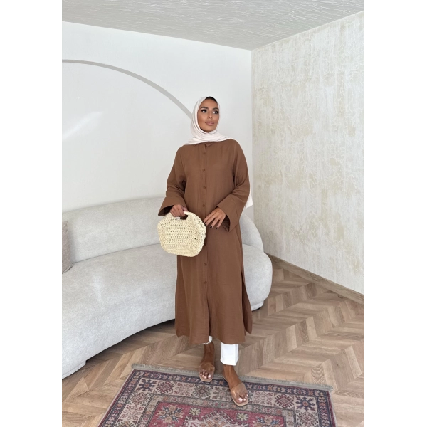 Bulster Müslin Gömlek - Kahve