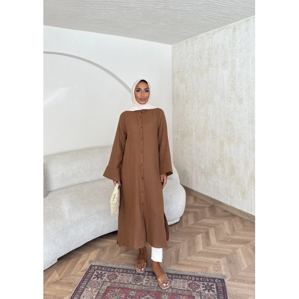 Bulster Müslin Gömlek - Kahve