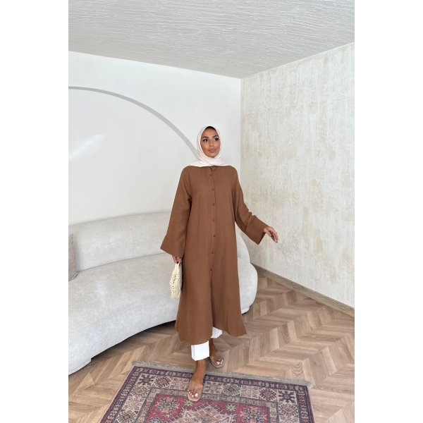 Bulster Müslin Gömlek - Kahve