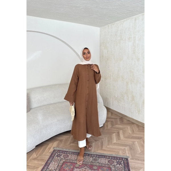 Bulster Müslin Gömlek - Kahve