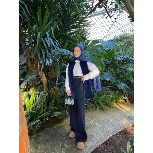 Classic Kürk Yelek - Lacivert