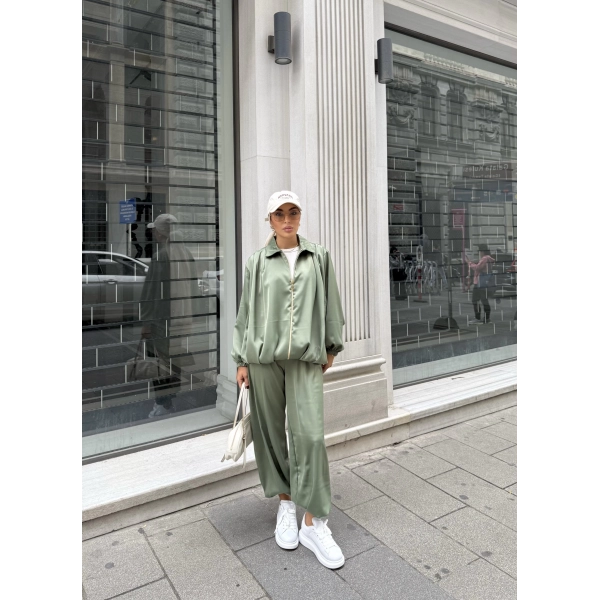 Devil Saten Takım - Yeşil