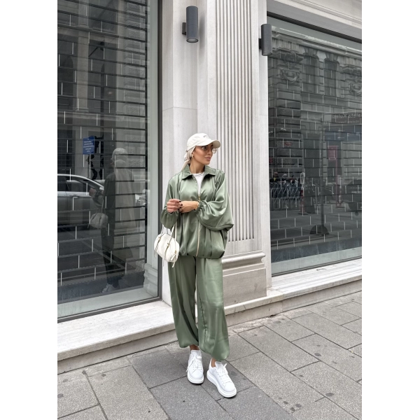 Devil Saten Takım - Yeşil