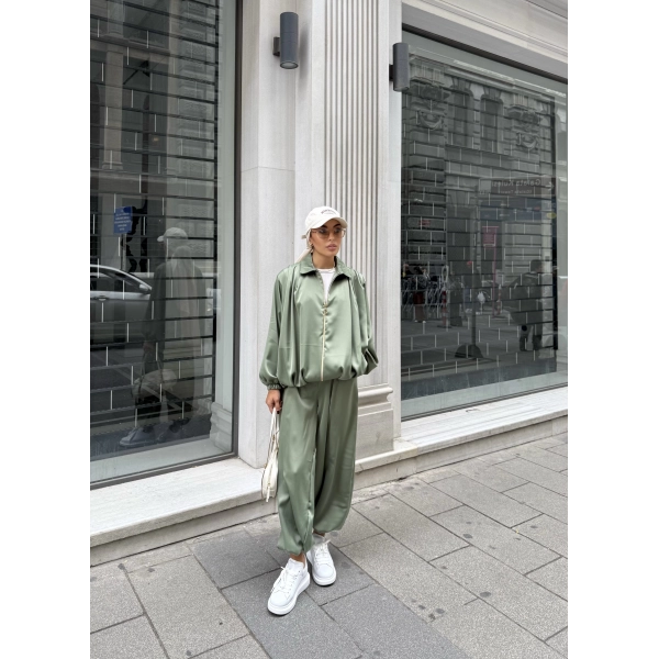 Devil Saten Takım - Yeşil