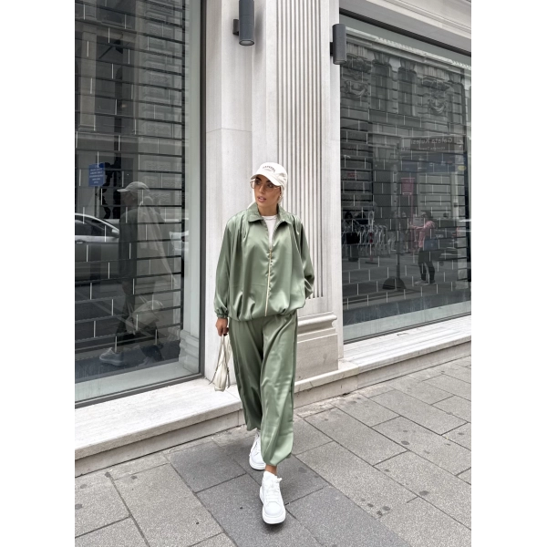 Devil Saten Takım - Yeşil