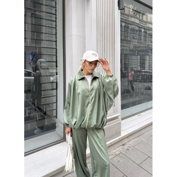 Devil Saten Takım - Yeşil