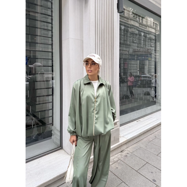 Devil Saten Takım - Yeşil