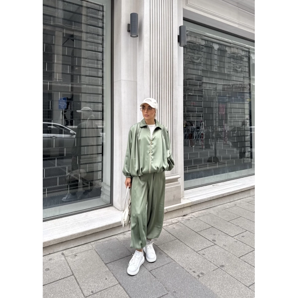 Devil Saten Takım - Yeşil