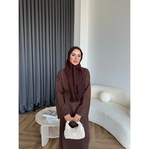 Dora Triko Elbise - Acı Kahve