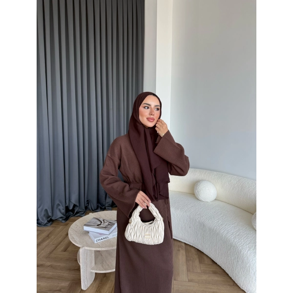 Dora Triko Elbise - Acı Kahve