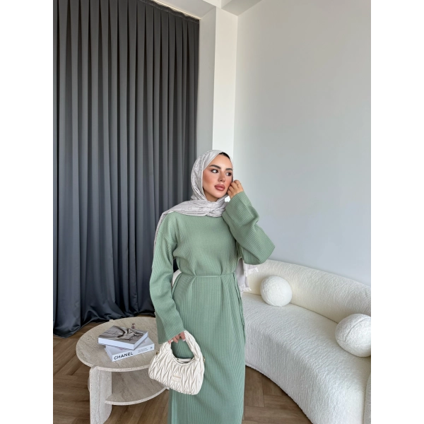 Dora Triko Elbise - Mint